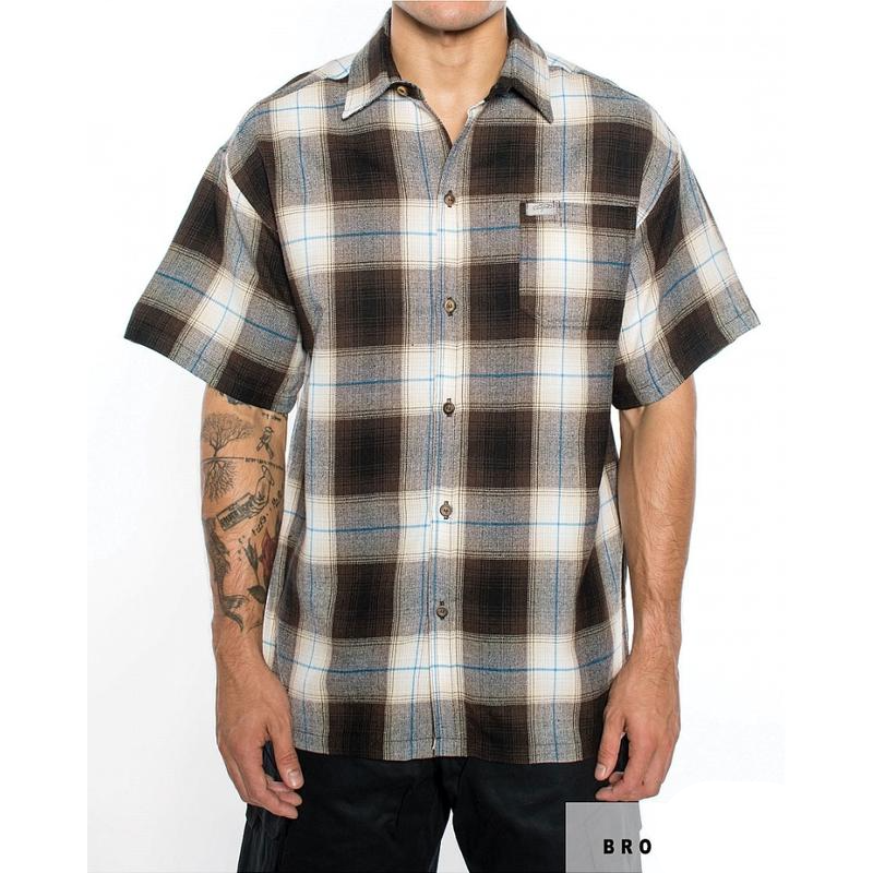 CALTOP Short Sleeve Plaid Flannel Shirts