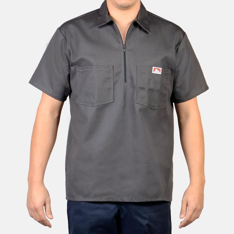 Ben Davis Short Sleeve Solid Half-Zip Shirt