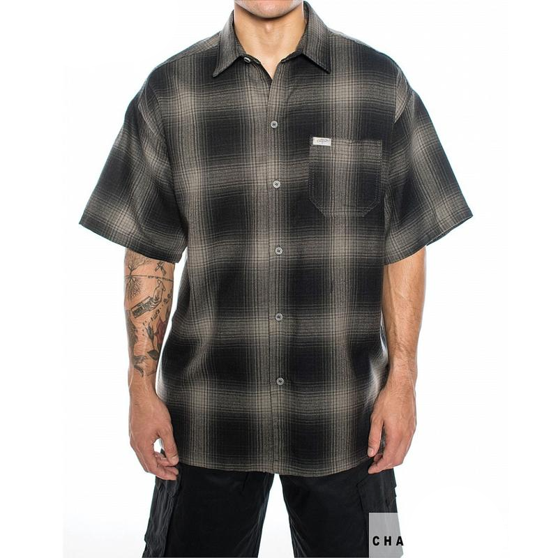 CALTOP Short Sleeve Plaid Flannel Shirts